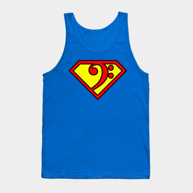 Superbassist - The Super Bass Clef Bassist Design Tank Top by Quentin1984